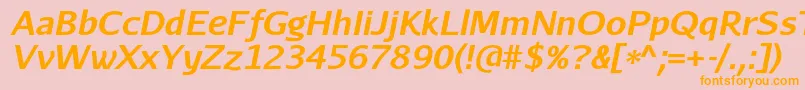 AurulentsansBolditalic Font – Orange Fonts on Pink Background
