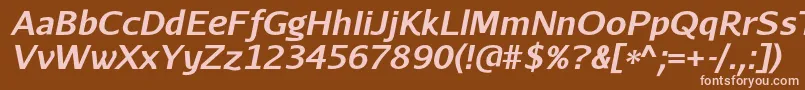AurulentsansBolditalic Font – Pink Fonts on Brown Background