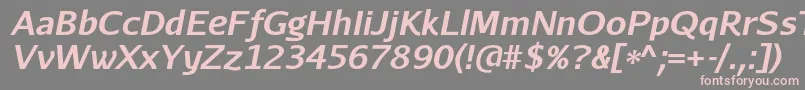 AurulentsansBolditalic Font – Pink Fonts on Gray Background