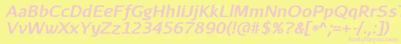 AurulentsansBolditalic Font – Pink Fonts on Yellow Background