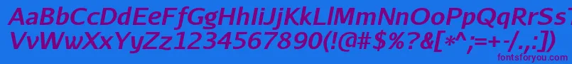 AurulentsansBolditalic Font – Purple Fonts on Blue Background