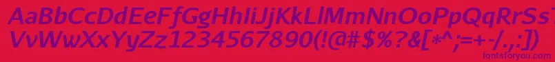 AurulentsansBolditalic Font – Purple Fonts on Red Background