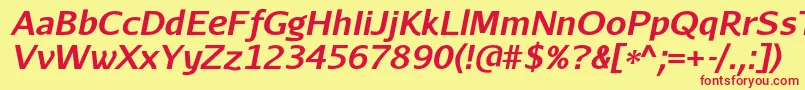 AurulentsansBolditalic Font – Red Fonts on Yellow Background