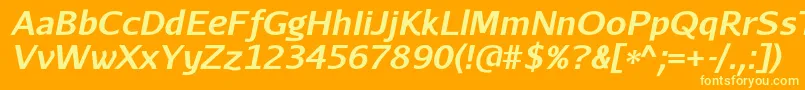 AurulentsansBolditalic Font – Yellow Fonts on Orange Background