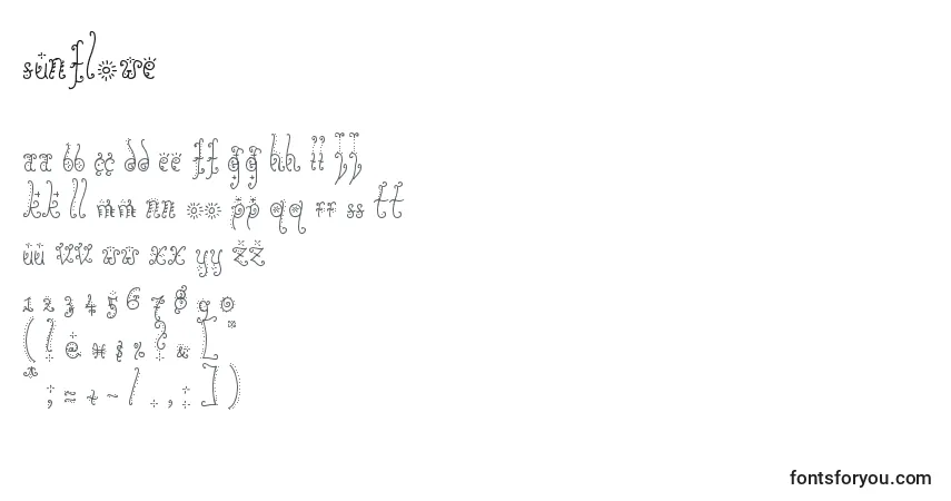 Sunflowe-fontti – aakkoset, numerot, erikoismerkit