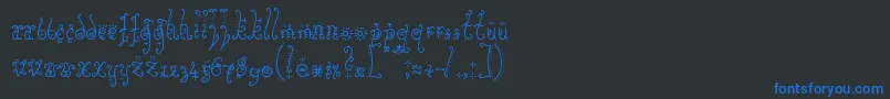 フォントSunflowe – 黒い背景に青い文字