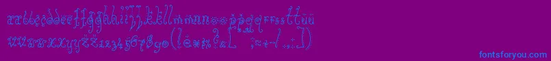 フォントSunflowe – 紫色の背景に青い文字