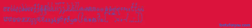 Sunflowe-Schriftart – Blaue Schriften auf rotem Hintergrund