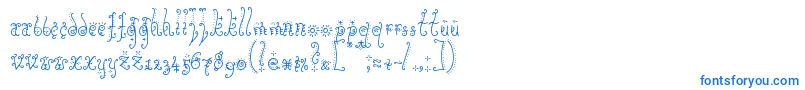 フォントSunflowe – 白い背景に青い文字