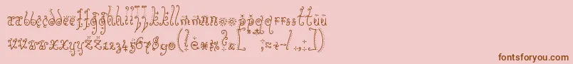 フォントSunflowe – ピンクの背景に茶色のフォント