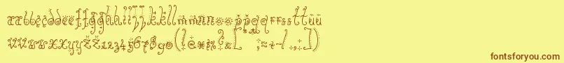 Sunflowe-Schriftart – Braune Schriften auf gelbem Hintergrund