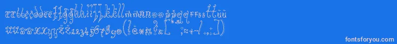 フォントSunflowe – ピンクの文字、青い背景