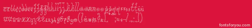 Sunflowe-fontti – vaaleanpunaiset fontit punaisella taustalla