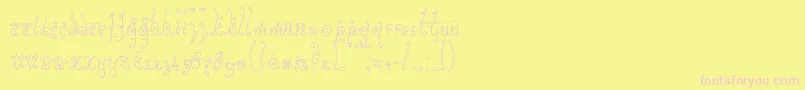 Sunflowe-Schriftart – Rosa Schriften auf gelbem Hintergrund