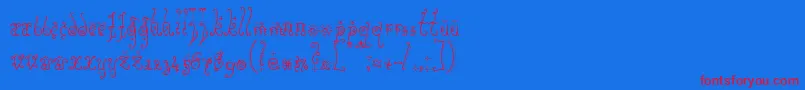 フォントSunflowe – 赤い文字の青い背景