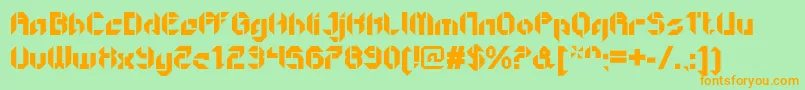 GetaroboOpen Font – Orange Fonts on Green Background