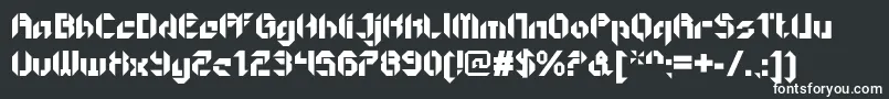 GetaroboOpen-Schriftart – Weiße Schriften auf schwarzem Hintergrund