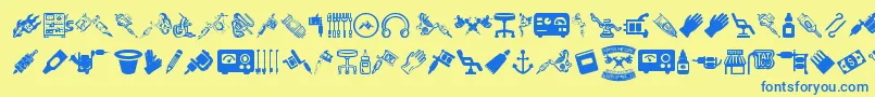 fuente TattooProIcons – Fuentes Azules Sobre Fondo Amarillo