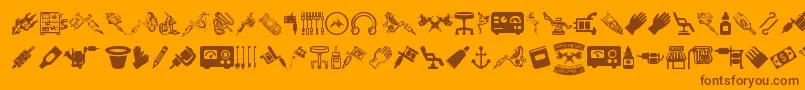 TattooProIcons Font – Brown Fonts on Orange Background