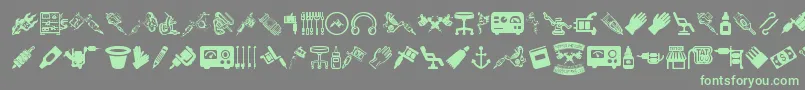 TattooProIcons Font – Green Fonts on Gray Background