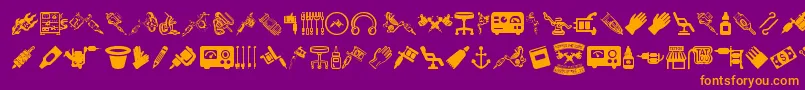 Police TattooProIcons – polices orange sur fond violet