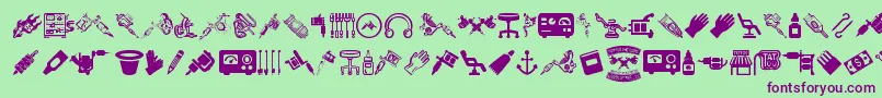 Шрифт TattooProIcons – фиолетовые шрифты на зелёном фоне
