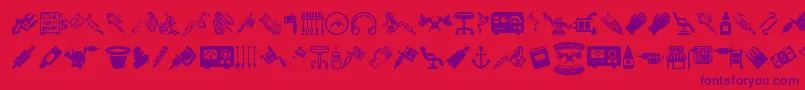 Fonte TattooProIcons – fontes roxas em um fundo vermelho