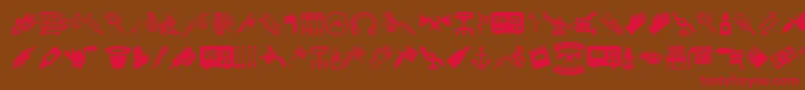 TattooProIcons Font – Red Fonts on Brown Background