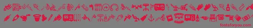 TattooProIcons Font – Red Fonts on Gray Background