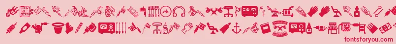 フォントTattooProIcons – ピンクの背景に赤い文字