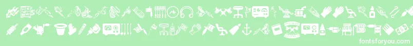 TattooProIcons Font – White Fonts on Green Background