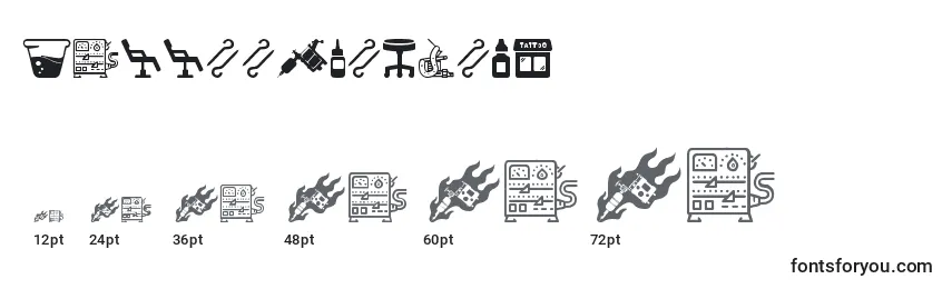 TattooProIcons Font Sizes