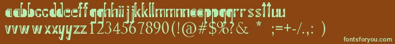 InternalFratture Font – Green Fonts on Brown Background