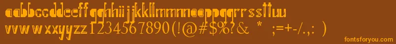 InternalFratture Font – Orange Fonts on Brown Background