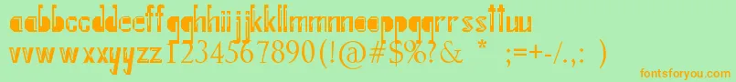 InternalFratture Font – Orange Fonts on Green Background