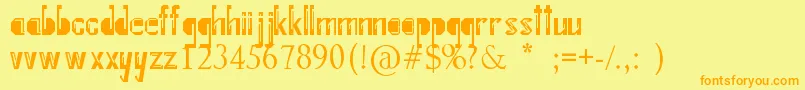 InternalFratture Font – Orange Fonts on Yellow Background
