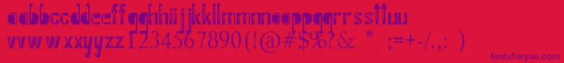 InternalFratture Font – Purple Fonts on Red Background