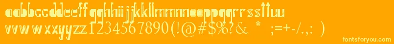 InternalFratture Font – Yellow Fonts on Orange Background