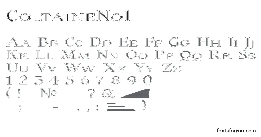 Czcionka ColtaineNo1 – alfabet, cyfry, specjalne znaki