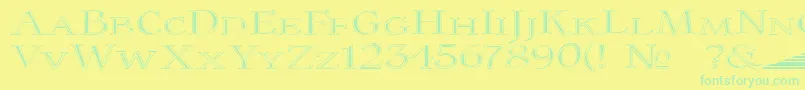 ColtaineNo1-Schriftart – Grüne Schriften auf gelbem Hintergrund