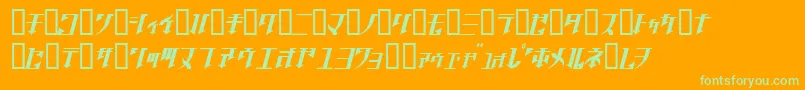 フォントGolgoj – オレンジの背景に緑のフォント