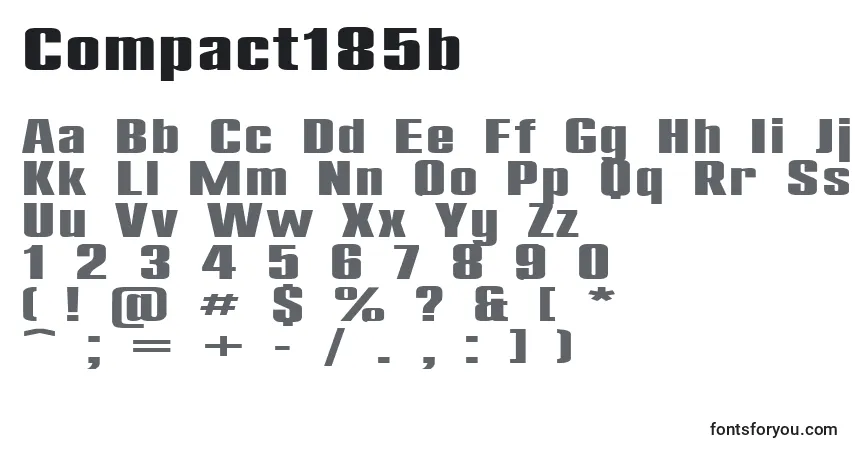 Czcionka Compact185b – alfabet, cyfry, specjalne znaki