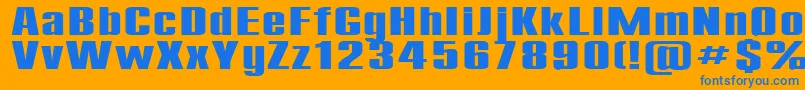 Compact185b Font – Blue Fonts on Orange Background