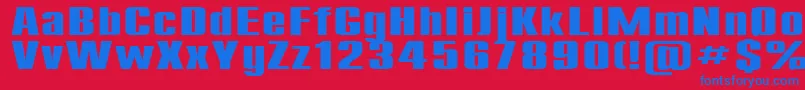 Fonte Compact185b – fontes azuis em um fundo vermelho