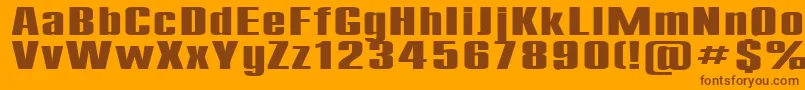 Fonte Compact185b – fontes marrons em um fundo laranja