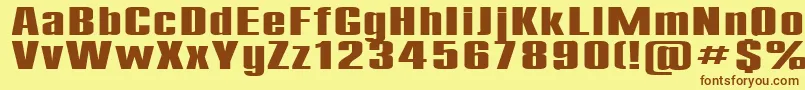 Compact185b Font – Brown Fonts on Yellow Background