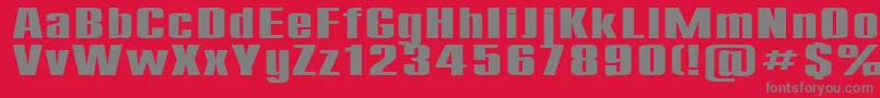 フォントCompact185b – 赤い背景に灰色の文字