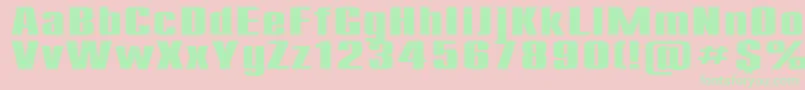 Compact185b Font – Green Fonts on Pink Background