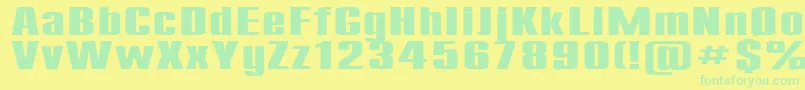 Compact185b Font – Green Fonts on Yellow Background