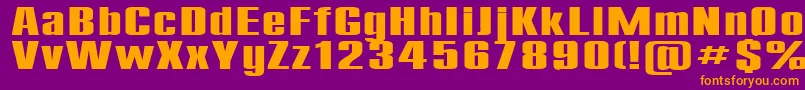 フォントCompact185b – 紫色の背景にオレンジのフォント